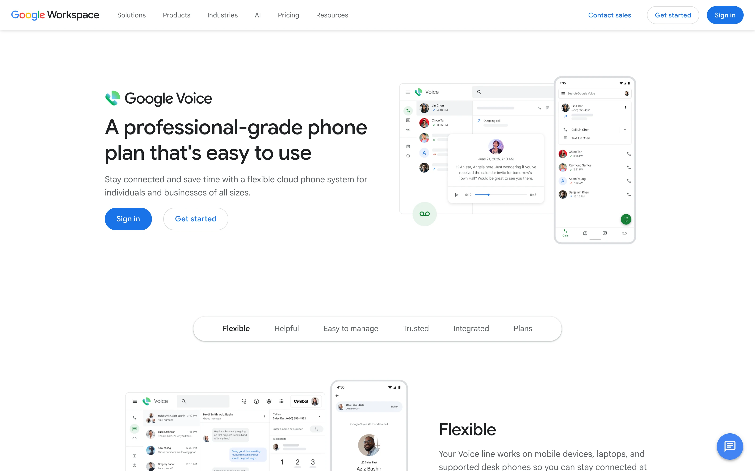Google Voice official product page screenshot