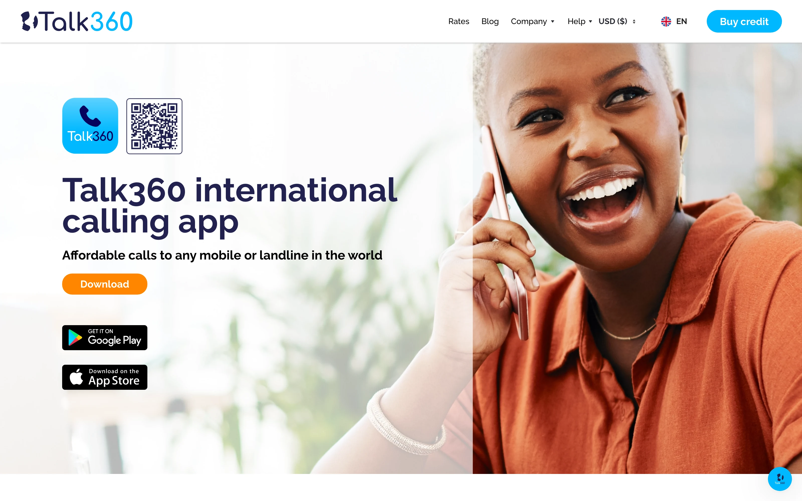 Talk360 official landing page screenshot